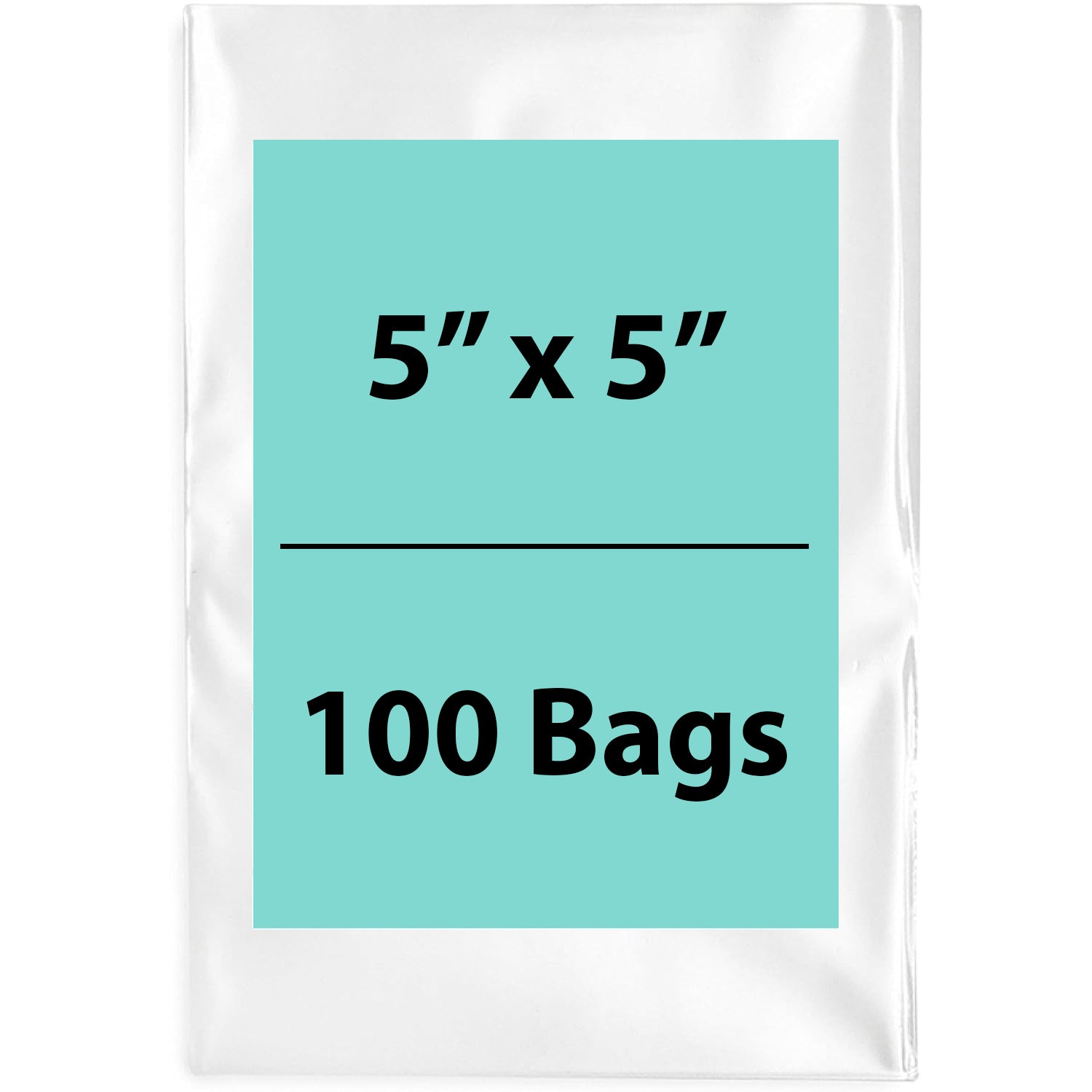 Clear Poly Bags Flat 5"X5" 1.5 Mil LDPE 100 Bags
