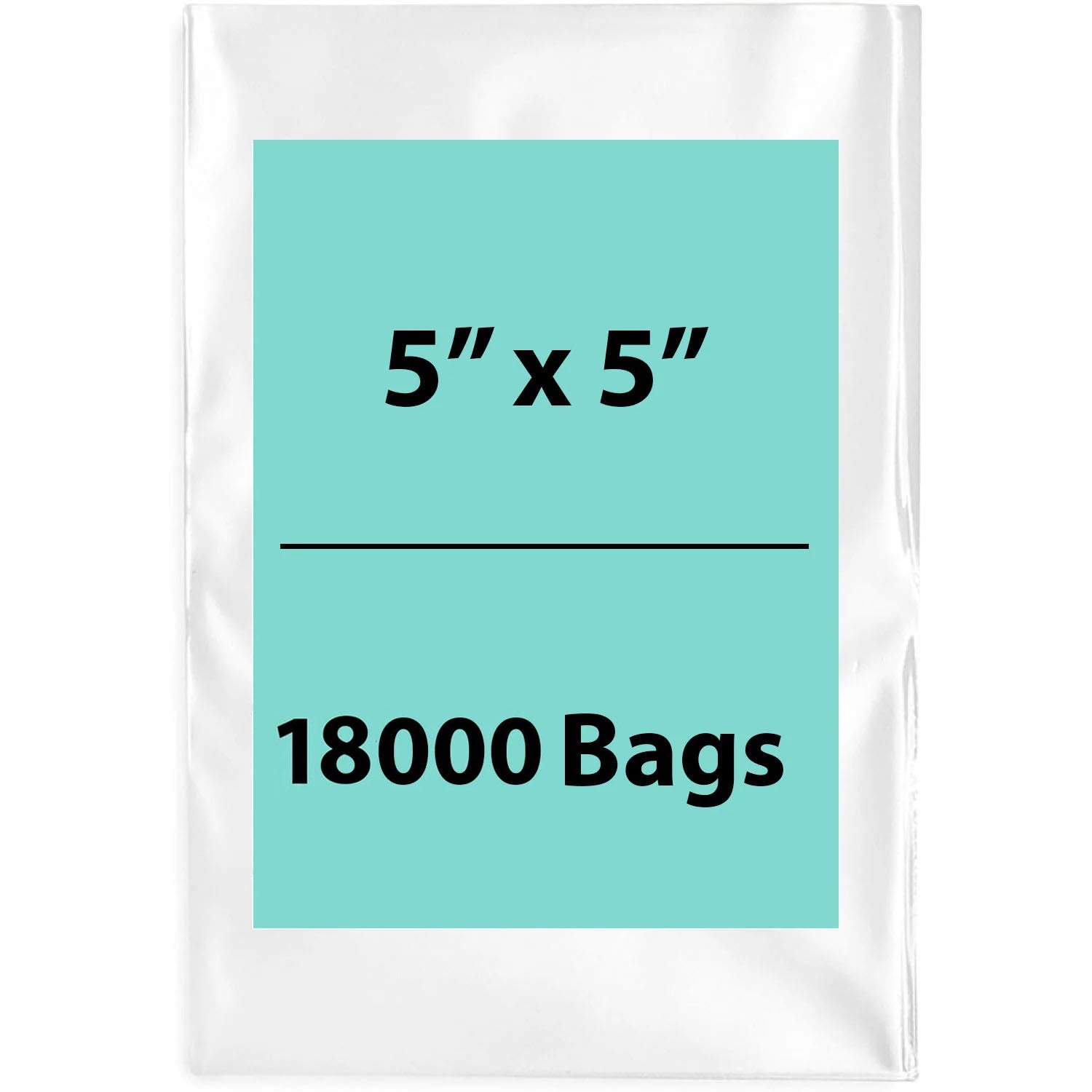 Clear Poly Bags Flat 5"X5" 1.5 Mil LDPE 18000 Bags