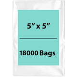 Clear Poly Bags Flat 5"X5" 1.5 Mil LDPE 18000 Bags