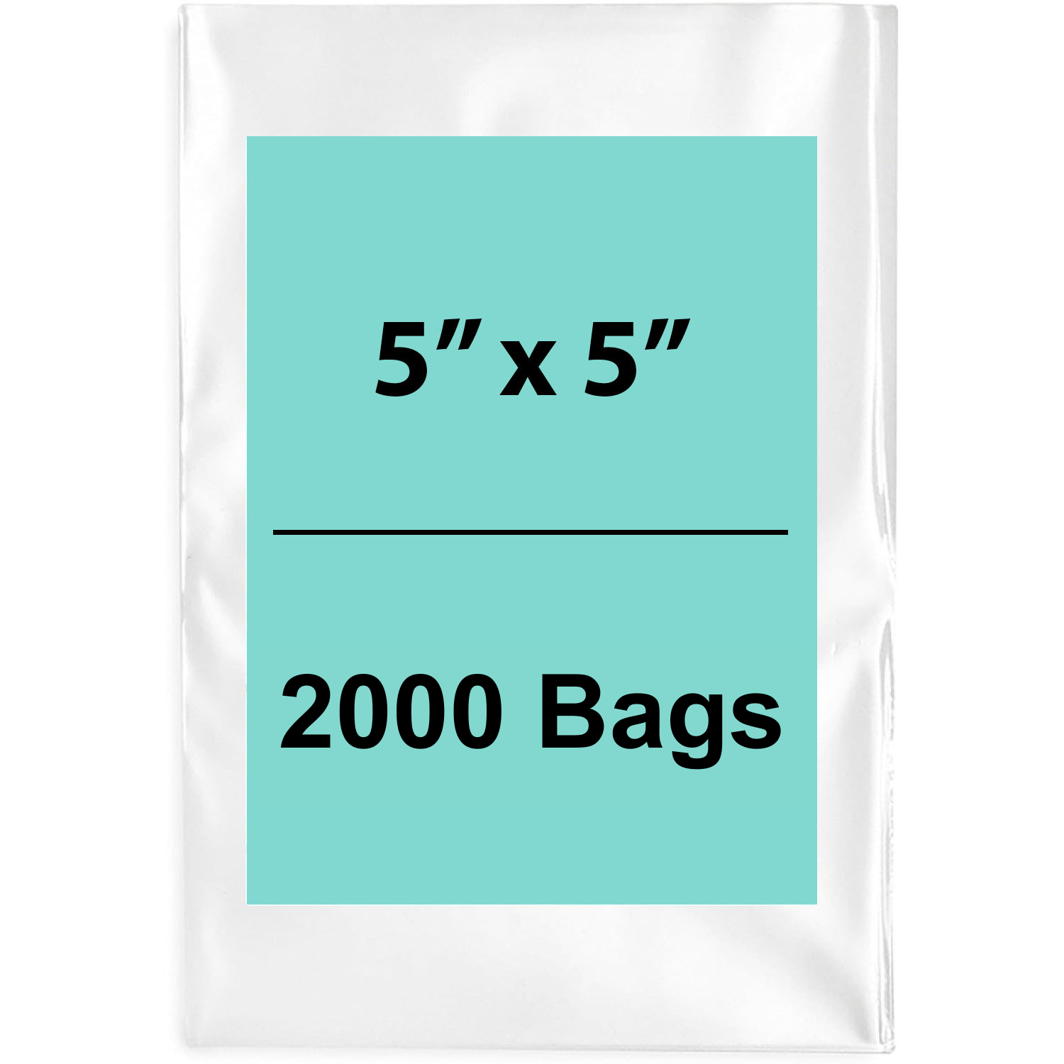 Clear Poly Bags Flat 5"X5" 1.5 Mil LDPE 2000 Bags