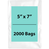 Clear Poly bags 1.5 Mil 5"x7" LDPE 2000 Bags