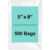 5X8 inches Clear Flat Poly Bags 1.5Mil Open Top (LDPE)