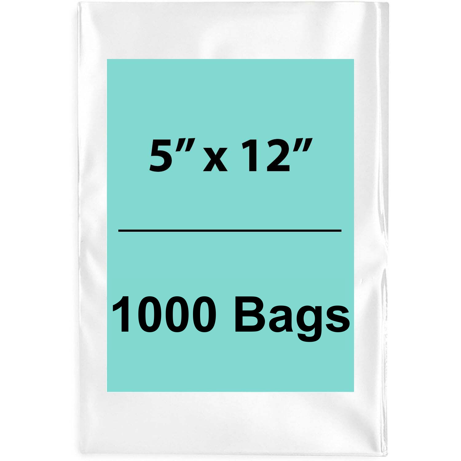 5X12 inches Clear Flat Poly Bags 1.5Mil Open Top (LDPE)