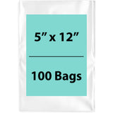 5X12 inches Clear Flat Poly Bags 1.5Mil Open Top (LDPE)
