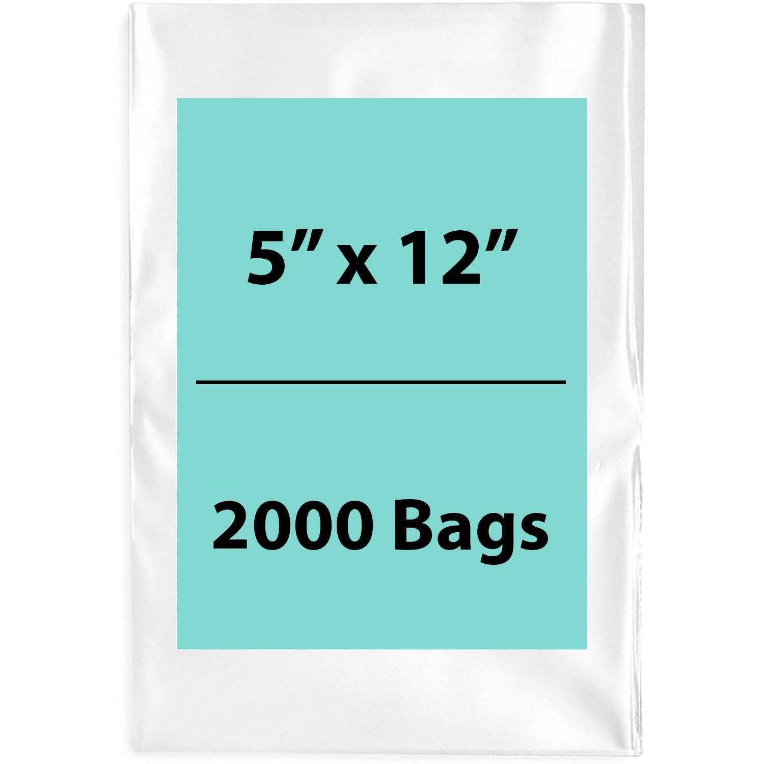clear poly bags LDPE 5"x12" Pack of 2000 Bags