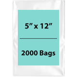 clear poly bags LDPE 5"x12" Pack of 2000 Bags