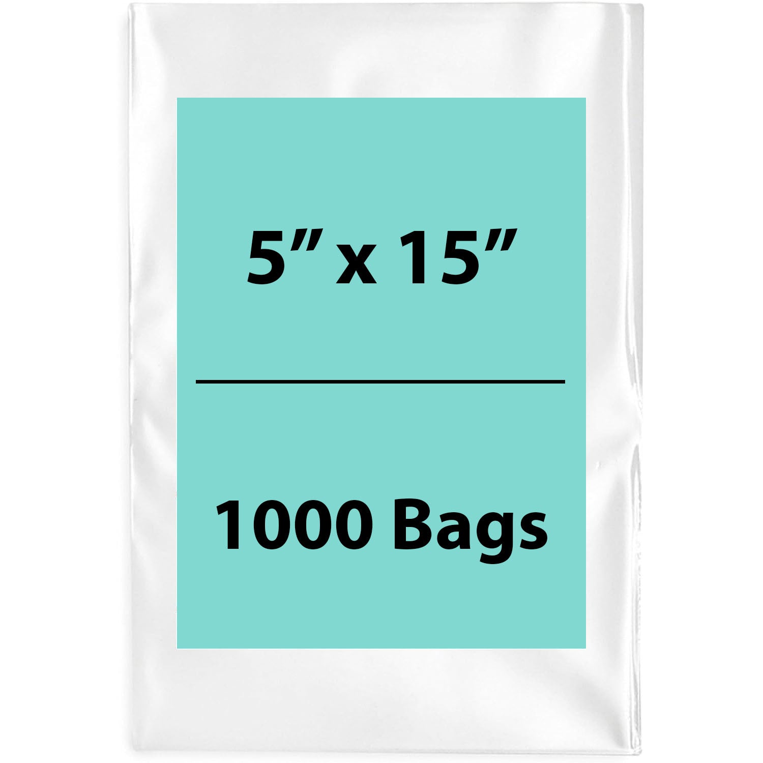 5X15 inches Clear Flat Poly Bags 1.5Mil Open Top (LDPE)