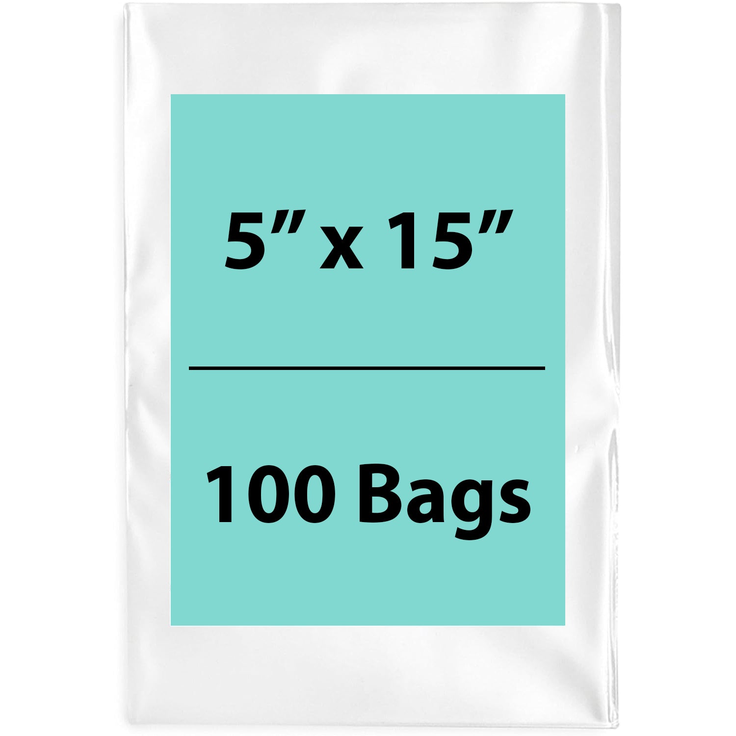 5X15 inches Clear Flat Poly Bags 1.5Mil Open Top (LDPE)
