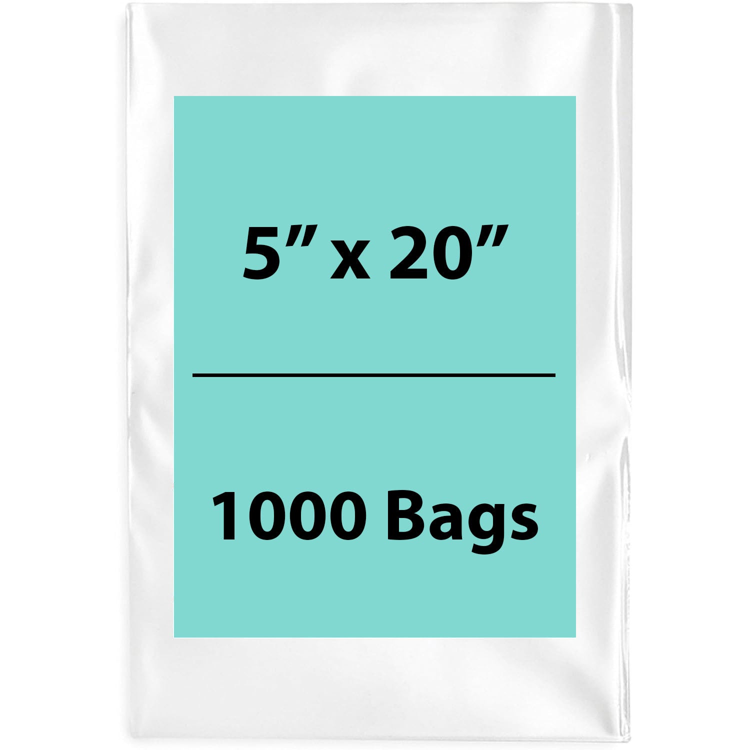 5X20 inches Clear Flat Poly Bags 1.5Mil Open Top (LDPE)
