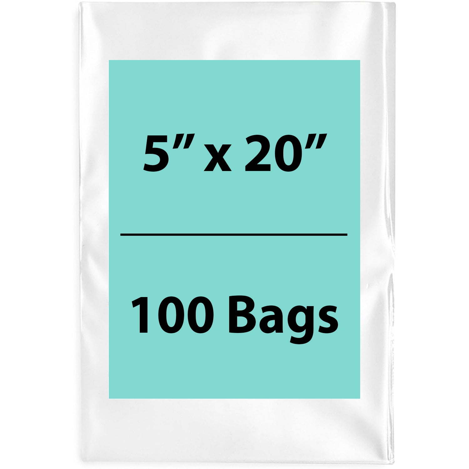5X20 inches Clear Flat Poly Bags 1.5Mil Open Top (LDPE)
