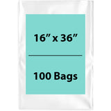 Clear Poly Bags 2 Mil Size: 16 inch (width) X 36 inch (Height) Pack of 100 Bags