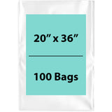 Clear Poly Bags 2 Mil Size: 20 inch (width) X 36 inch (Height) Pack of 100 Bags