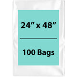 Clear Poly Bags 2 Mil size: 24 inch (width) X 48 inch (Height) Pack of 100 Bags