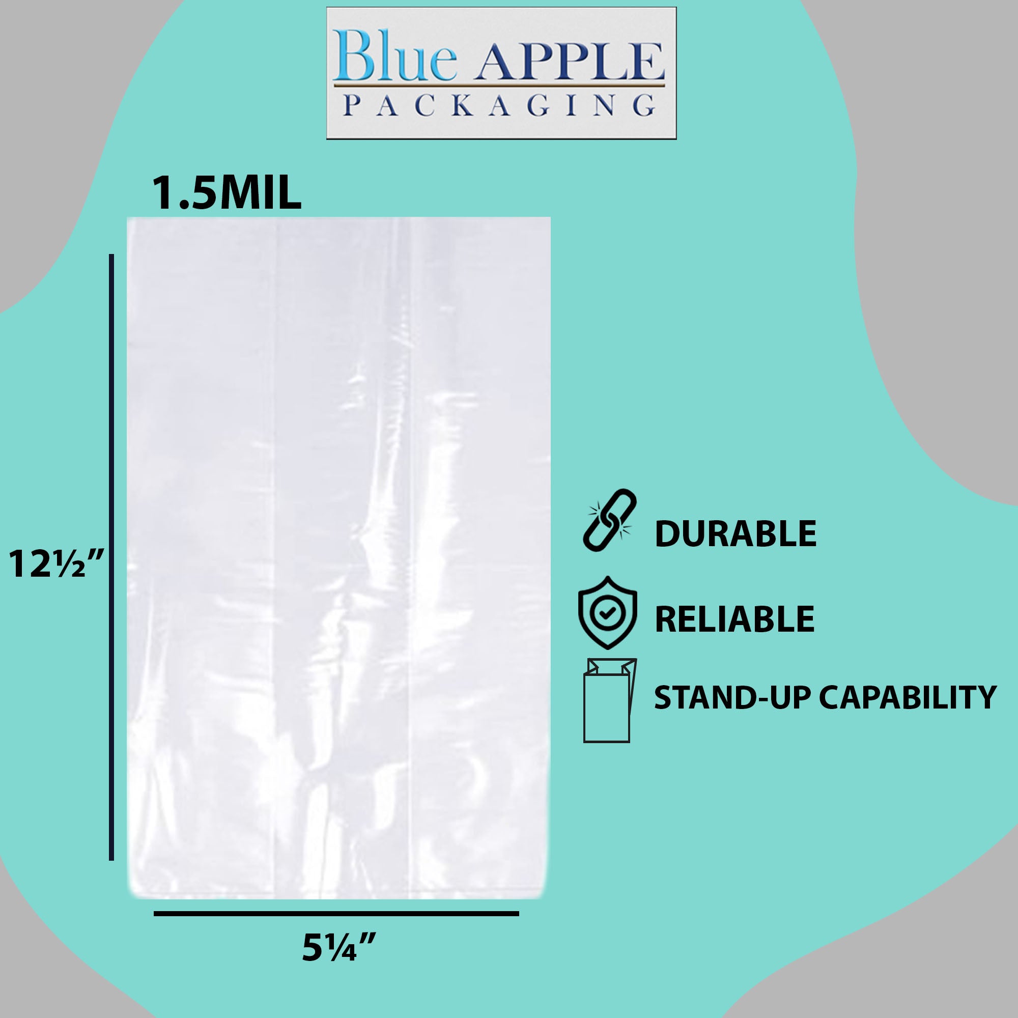 Clear Gusseted Poly Bags Size:5.25 Inch x 2.25 Inch x 12.5 Inch thickness: 1.5 Mil