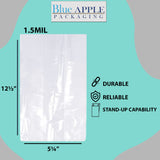 Clear Gusseted Poly Bags Size:5.25 Inch x 2.25 Inch x 12.5 Inch thickness: 1.5 Mil