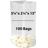 LDPE Clear Gusseted Poly Bags 1.5 mil 5.25" X 2.25" X 15" 100 Bags
