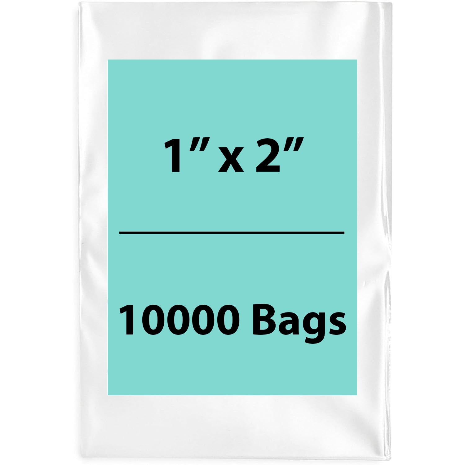 Clear Poly Bags 2 Mil Size: 1 inch (width) X 2 inch (Height) Pack of 10000 Bags