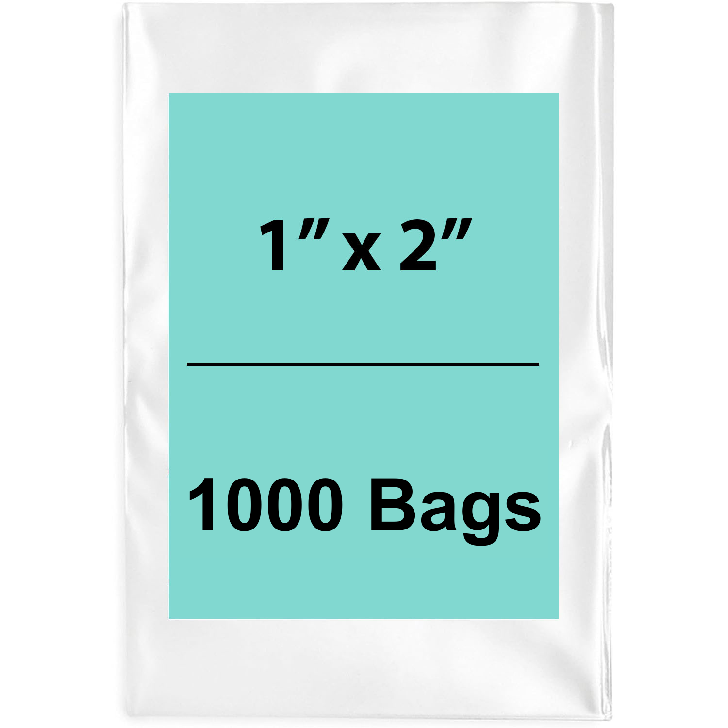 1X2 inches Clear Flat Poly Bags 2Mil Open Top (LDPE)