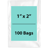 Clear Poly Bags 2 Mil Size: 1 inch (width) X 2 inch (Height) Pack of 100 Bags