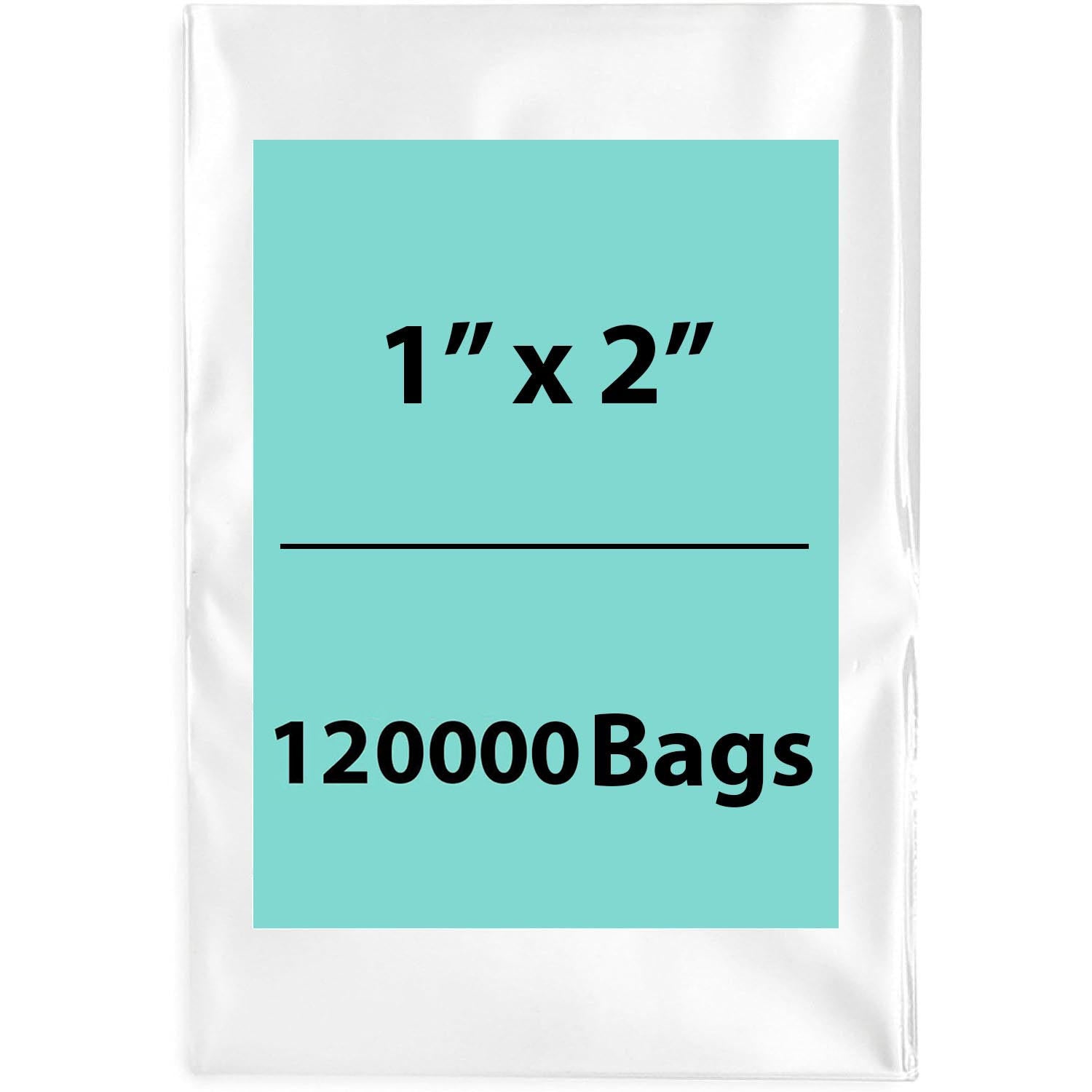 1X2 inches Clear Flat Poly Bags 2Mil Open Top (LDPE)