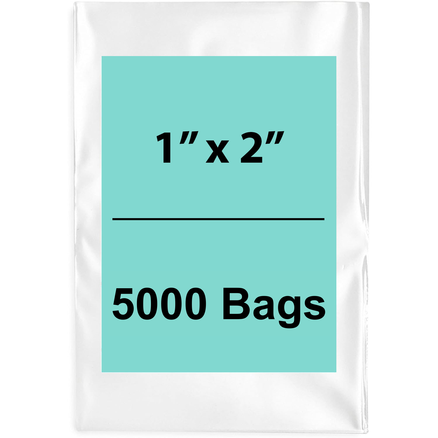 1X2 inches Clear Flat Poly Bags 2Mil Open Top (LDPE)