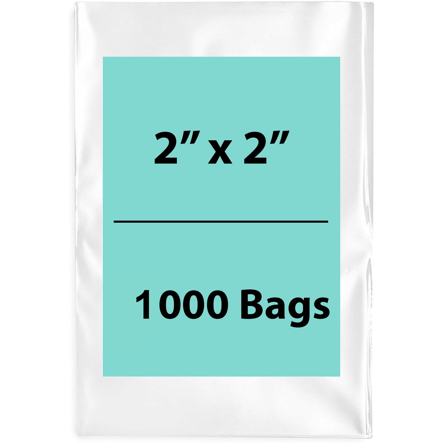 Clear Poly Bags Flat 1.5 Mil Thickness Size: 2 (width) inch X 2 (Height) inch 1000 Bags