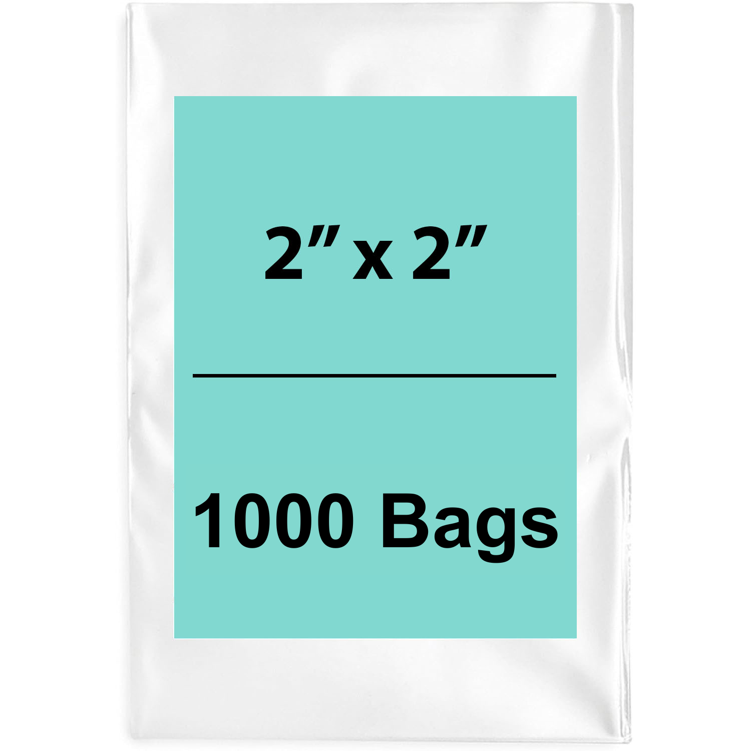 2X2 inches Clear Flat Poly Bags 2Mil Open Top (LDPE)