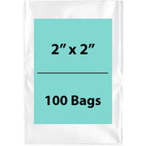 Clear Poly Bags 2 Mil Size: 2 inch (width) X 2 inch (Height) Pack of 100 Bags