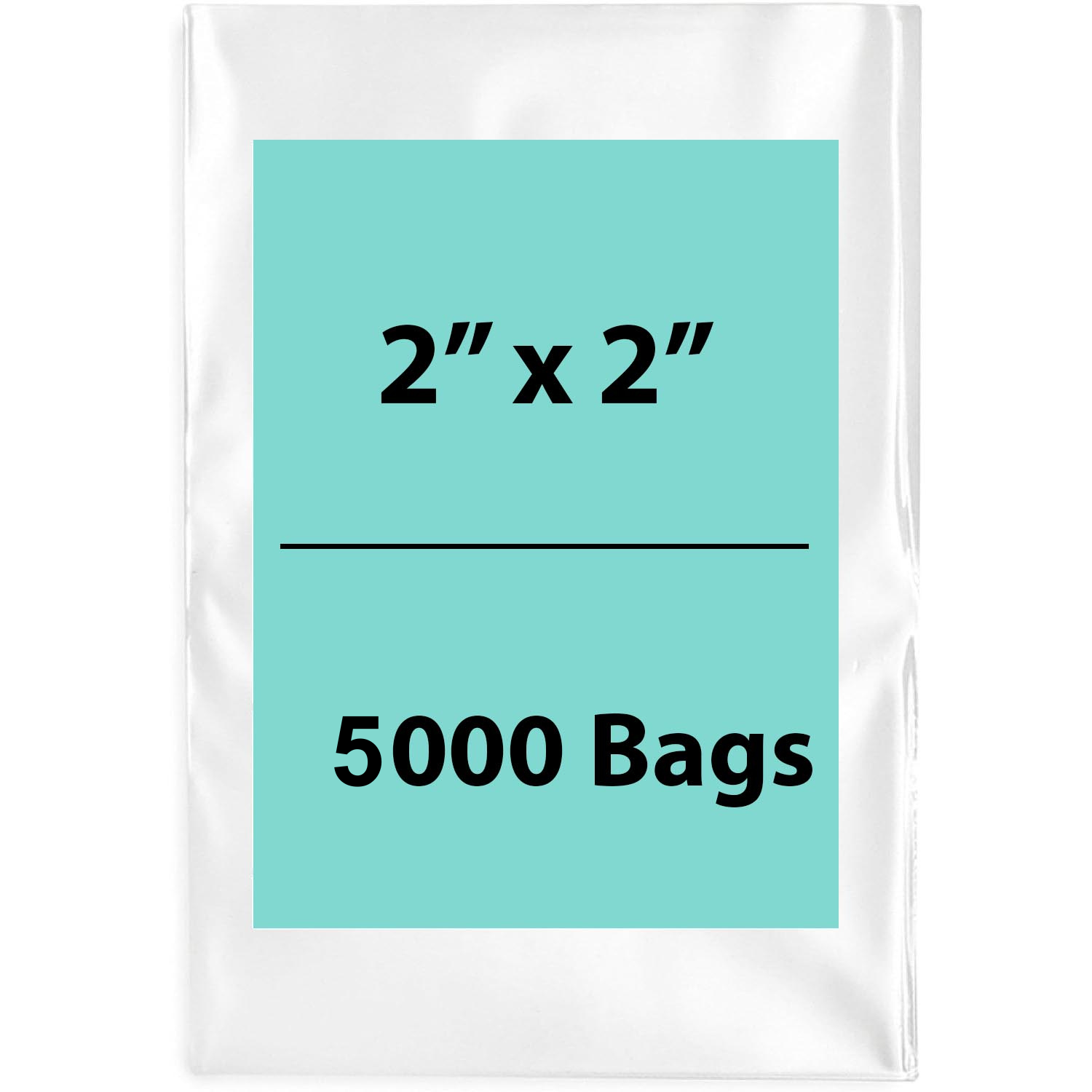 Clear Poly Bags Flat 1.5 Mil Thickness Size: 2 (width) inch X 2 (Height) inch 5000 Bags