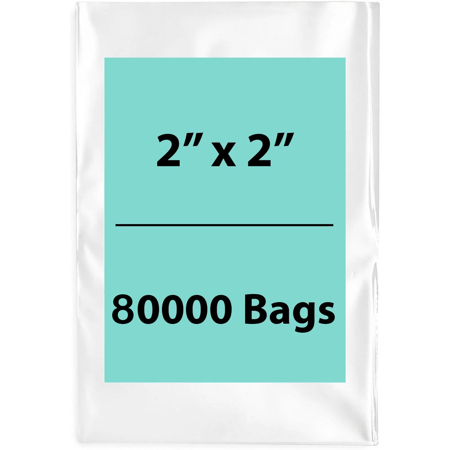 Clear Poly Bags Flat 1.5 Mil Thickness Size: 2 (width) inch X 2 (Height) inch 80000 Bags