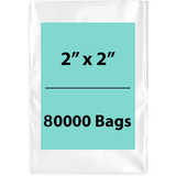 Clear Poly Bags Flat 1.5 Mil Thickness Size: 2 (width) inch X 2 (Height) inch 80000 Bags