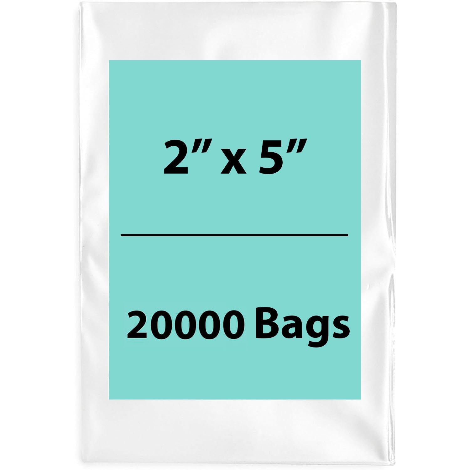 LDPE Clear Poly Bags 2X5 inches 20000 Bags