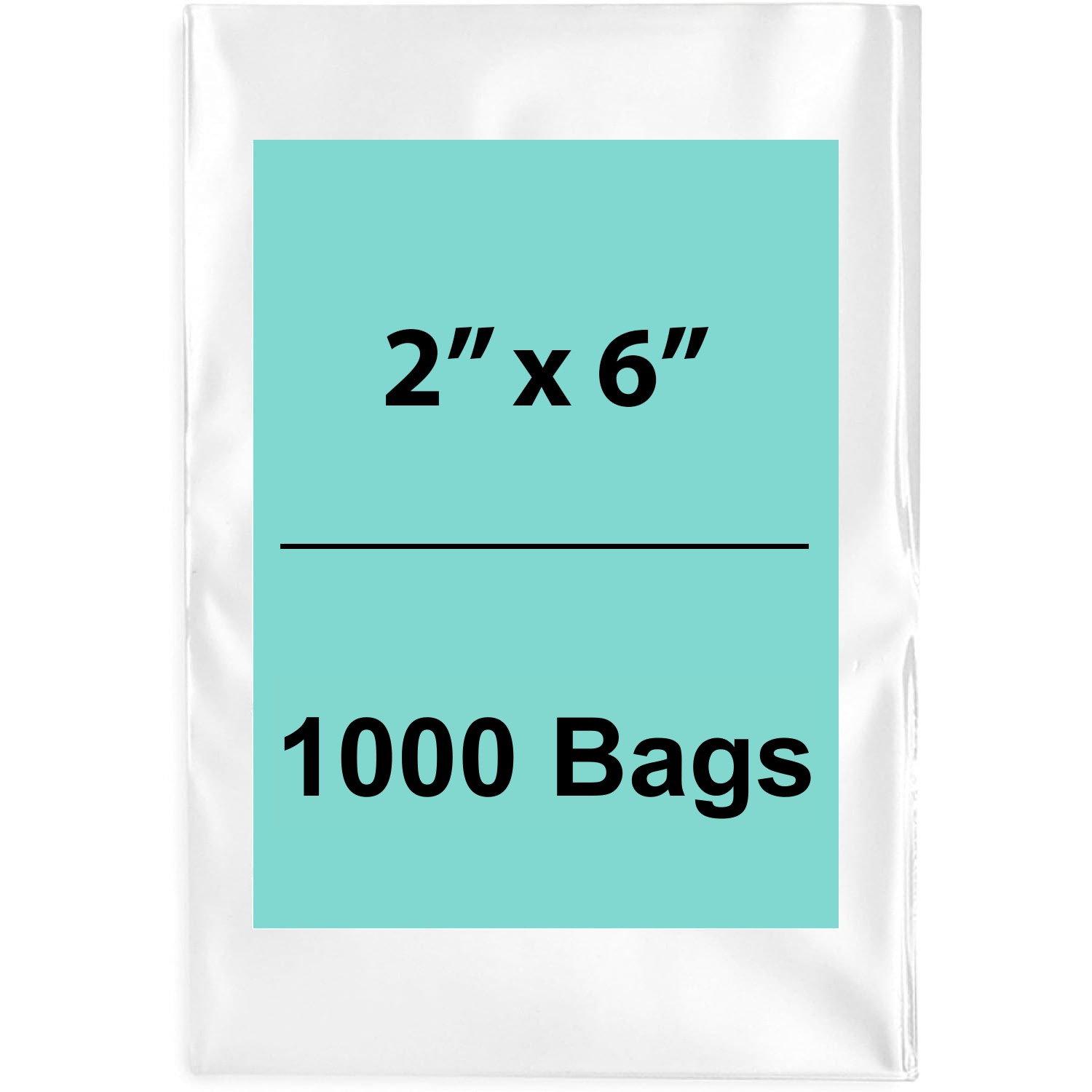 2X6 inches Clear Flat Poly Bags 2Mil Open Top (LDPE)