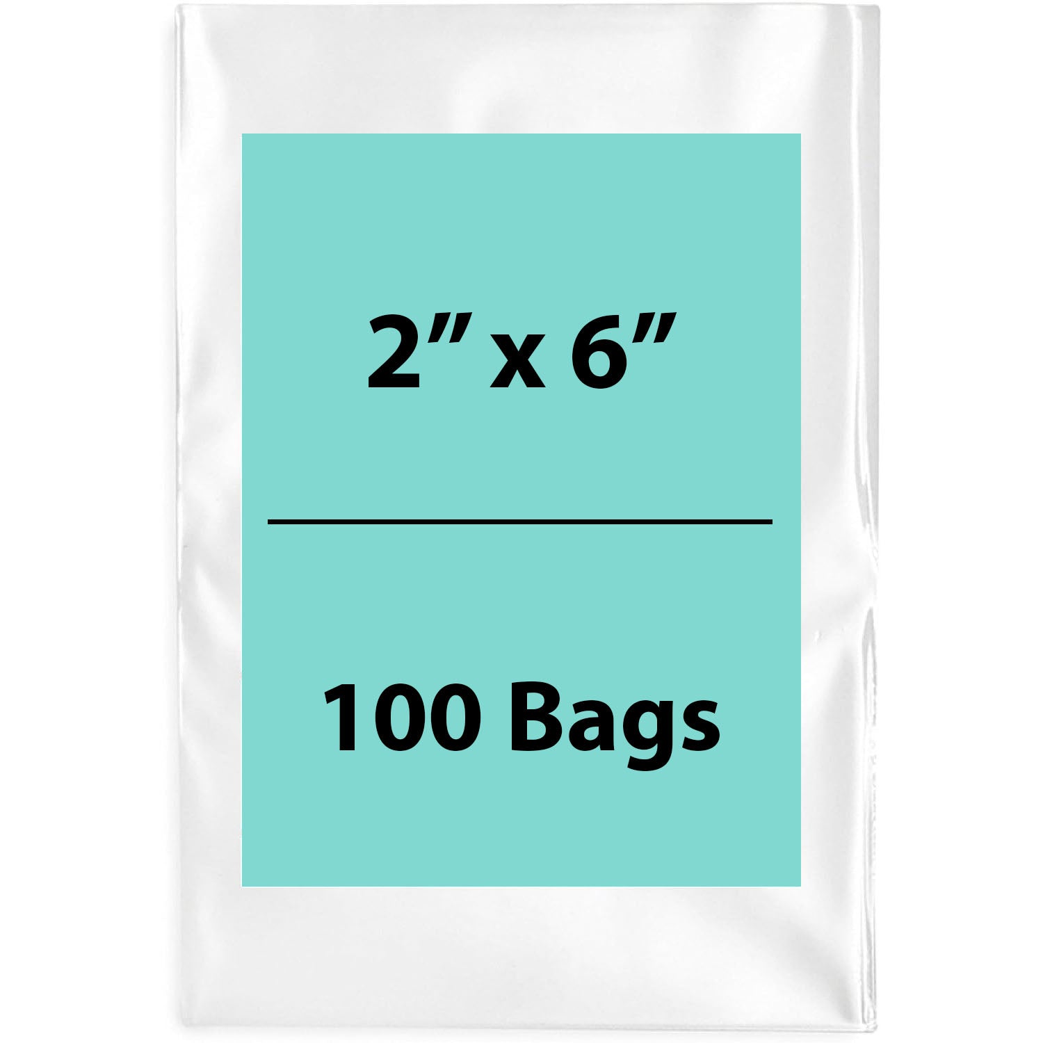 Clear Poly Bags 2 Mil Size: 2 inch (width) X 6 inch (height) Pack of 100 Bags