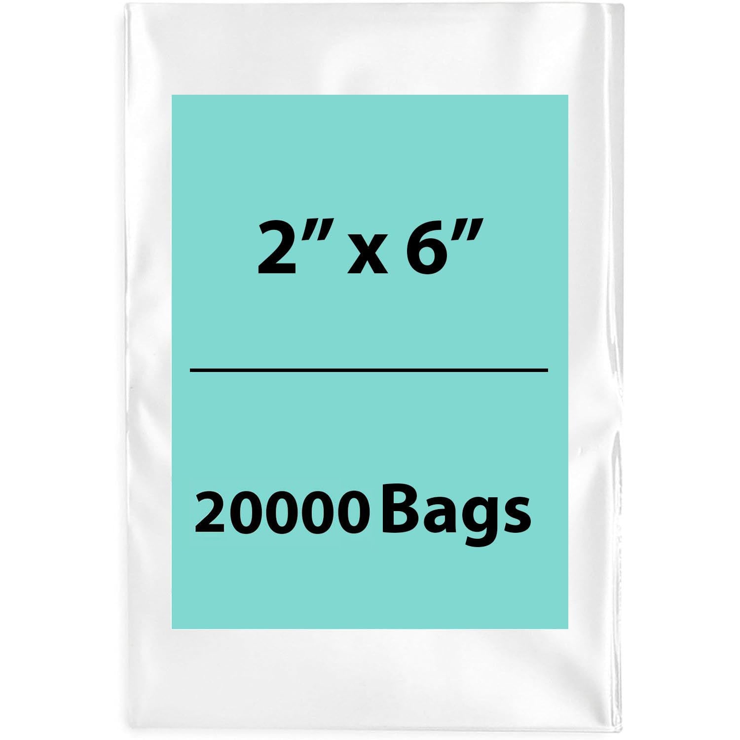 LDPE Clear Poly Bags 2X6 inches 20000 Bags