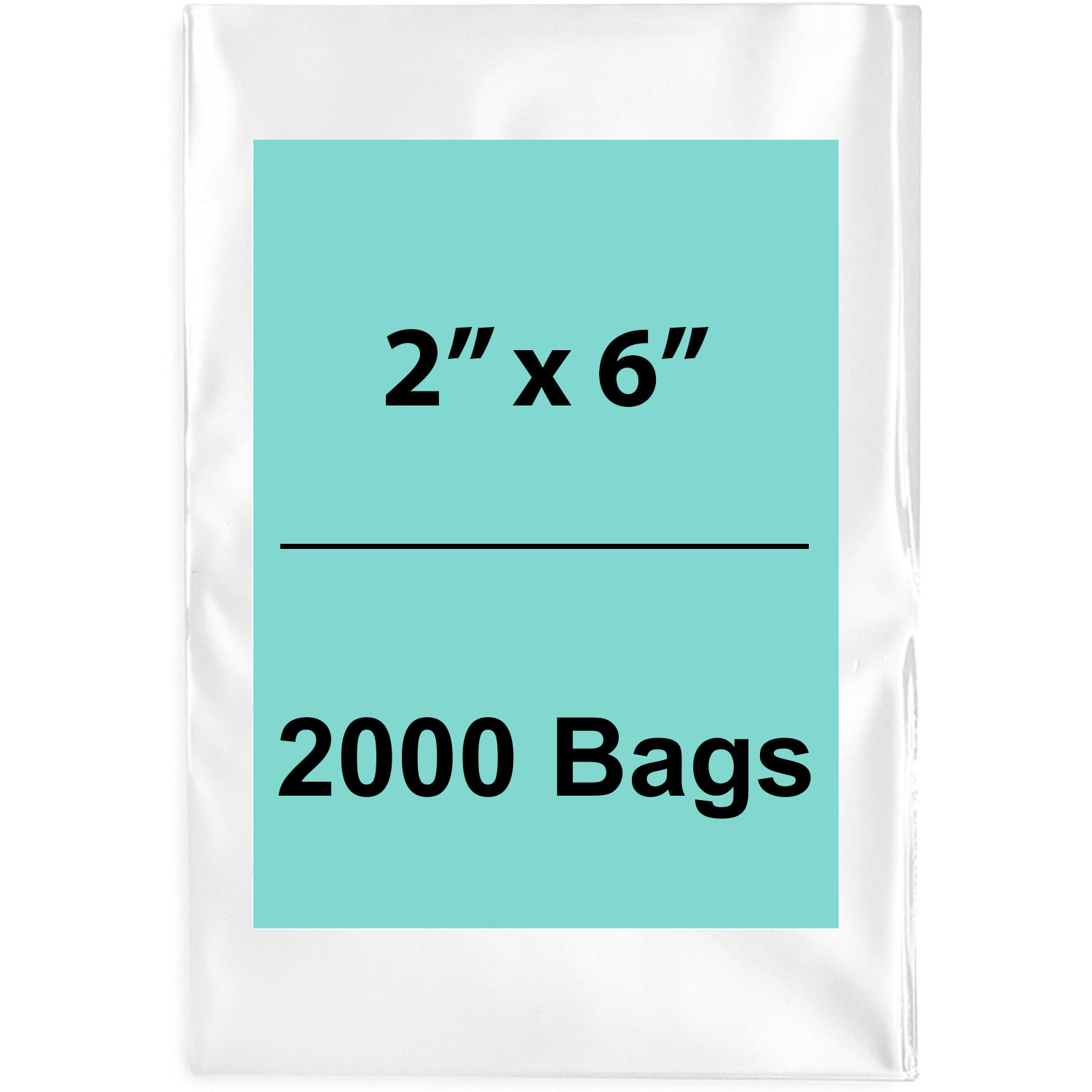 2X6 inches Clear Flat Poly Bags 2Mil Open Top (LDPE)