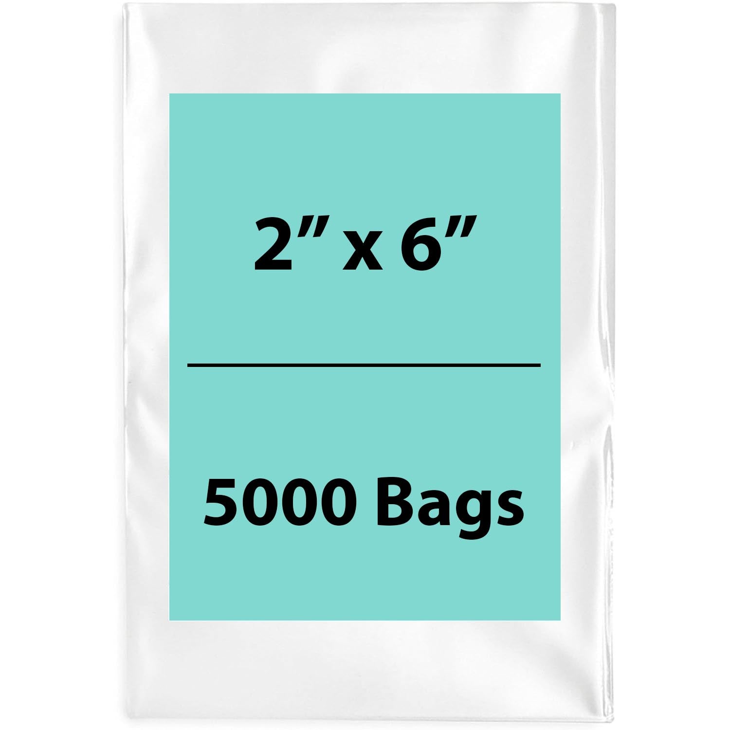 Clear Poly Bags 2 Mil Size: 2 inch (width) X 6 inch (height) Pack of 5000 Bags