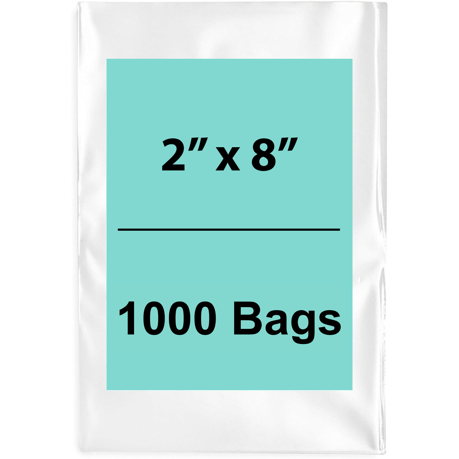 2X8 inches Clear Flat Poly Bags 2Mil Open Top (LDPE)