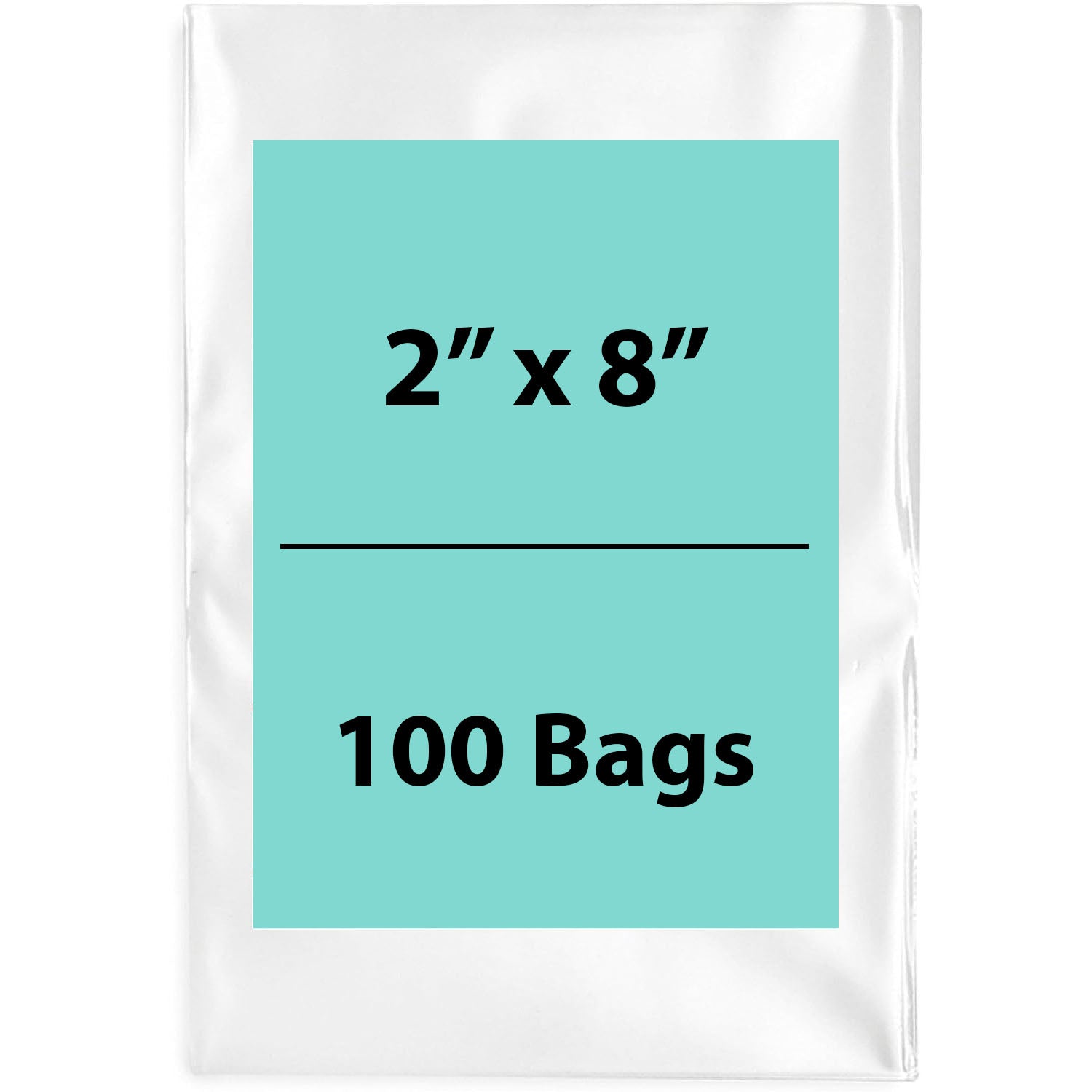 Clear Poly Bags 2 Mil Size: 2 inch (width) X 8 inch (height)  Pack of 100 Bags