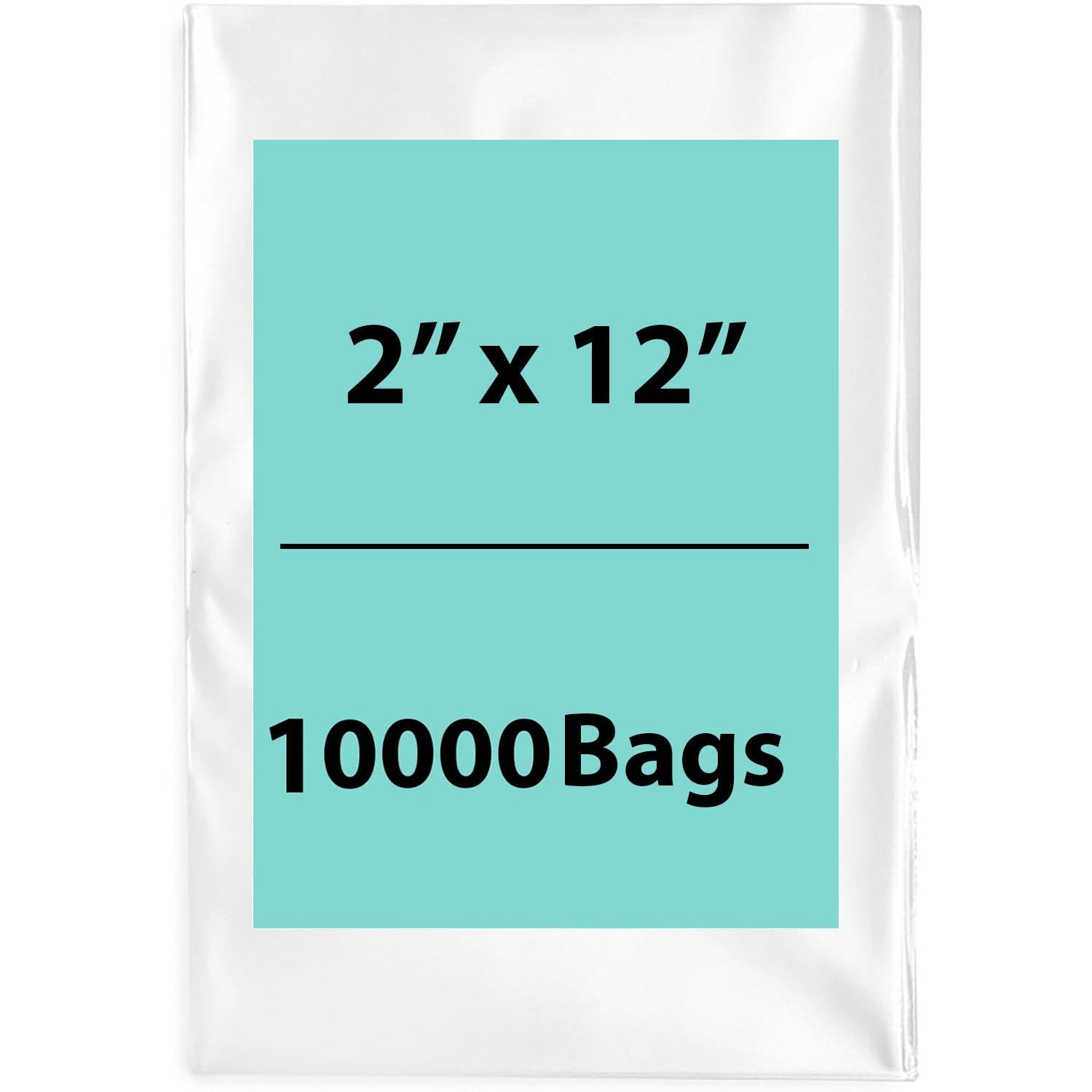 LDPE Clear Poly Bags 2X12 inches 10000 Bags