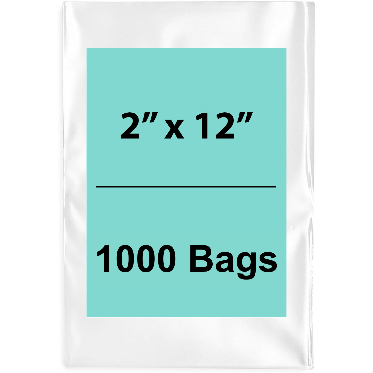 2X12 inches Clear Flat Poly Bags 2Mil Open Top (LDPE)