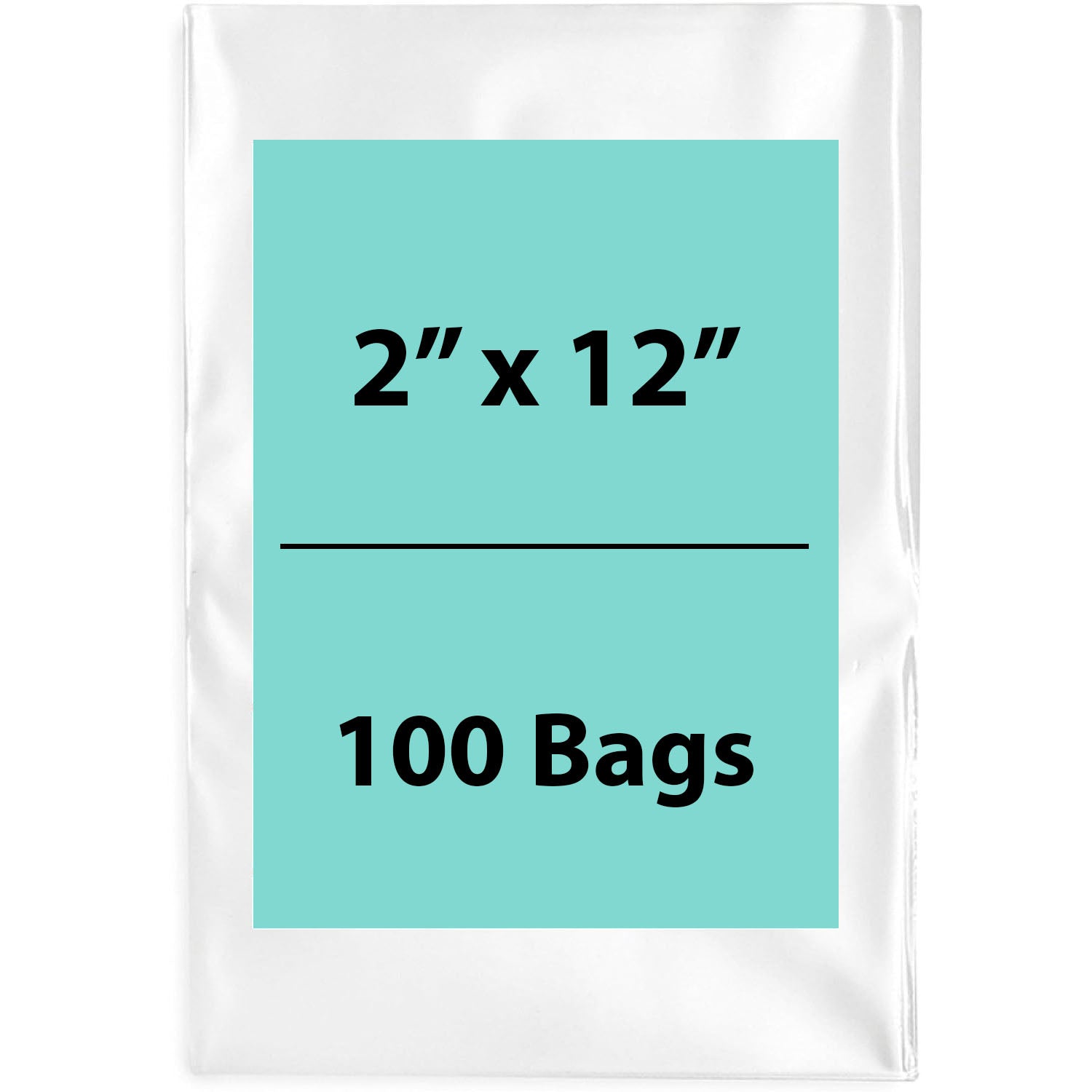 Clear Poly Bags 2 Mil Size: 2 inch (width) X 12 inch (height) Pack of 100 Bags