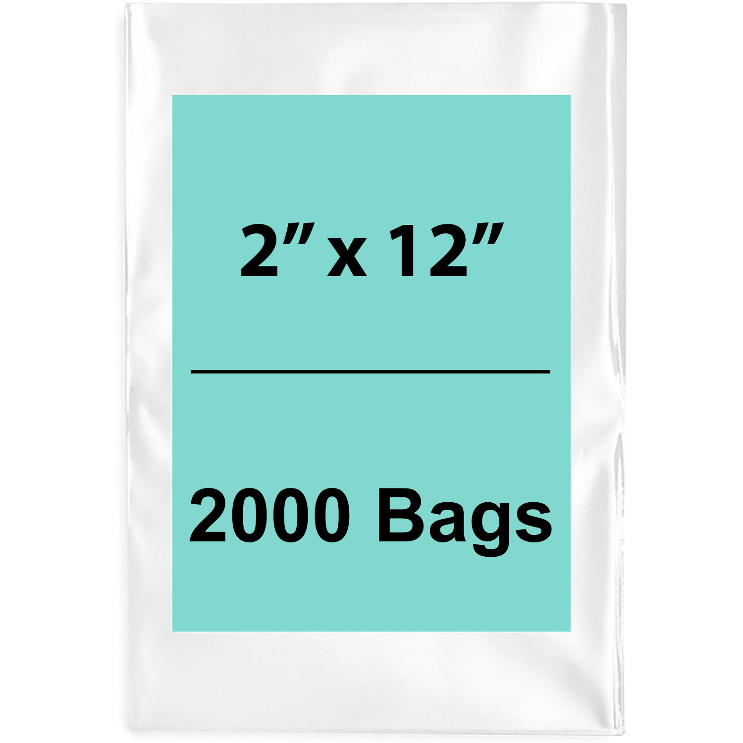 2X12 inches Clear Flat Poly Bags 2Mil Open Top (LDPE)