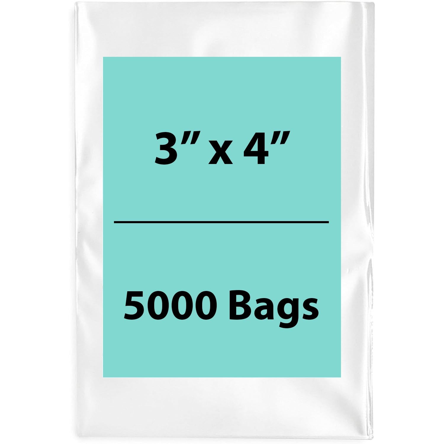 Clear Poly Bags 2 Mil Size: 3 inch (width) X 4 inch (height) Pack of 5000 Bags