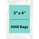 Clear Poly Bags 2 Mil Size: 3 inch (width) X 4 inch (height) Pack of 5000 Bags
