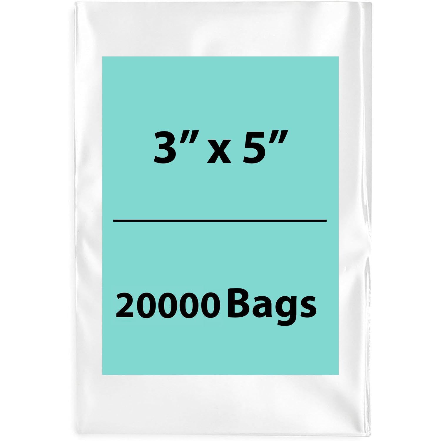 LDPE Clear Poly Bags 3X5 inches 20000 Bags