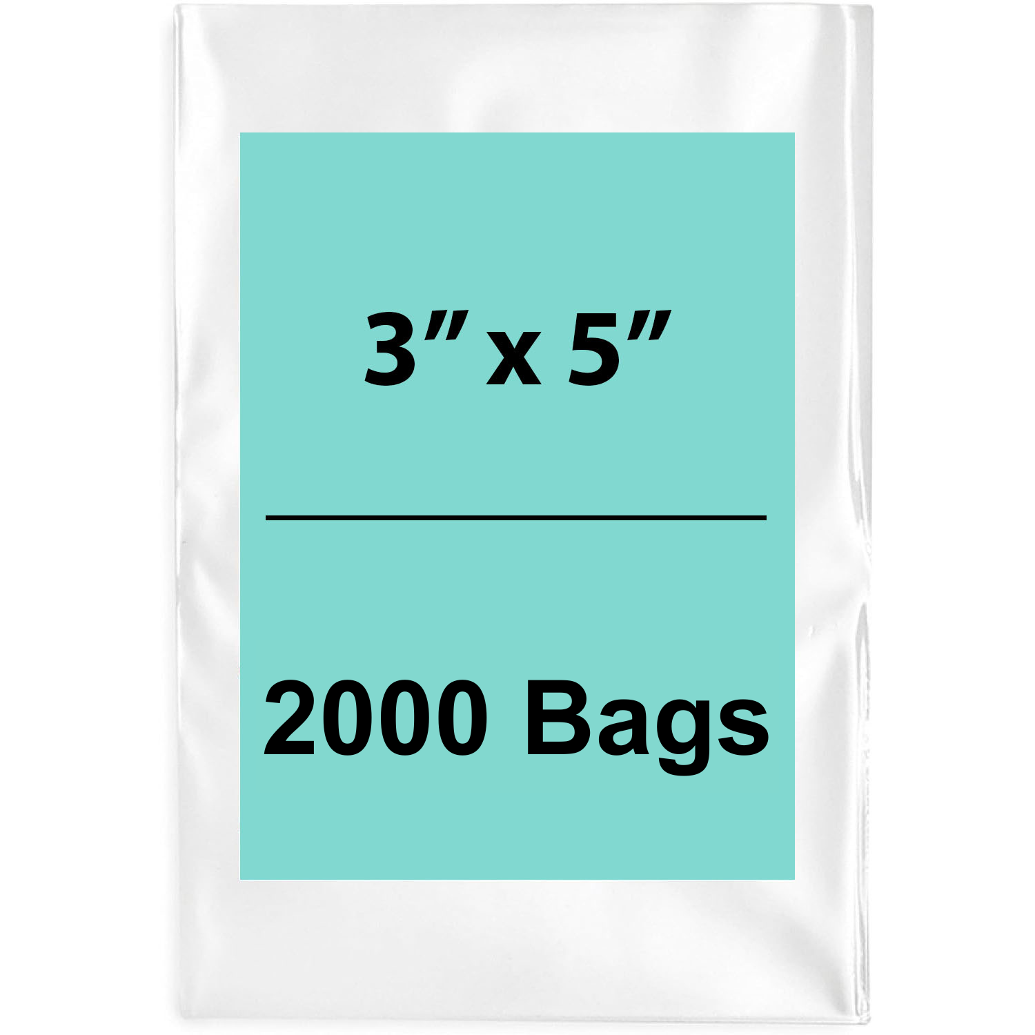 3X5 inches Clear Flat Poly Bags 2Mil Open Top (LDPE)