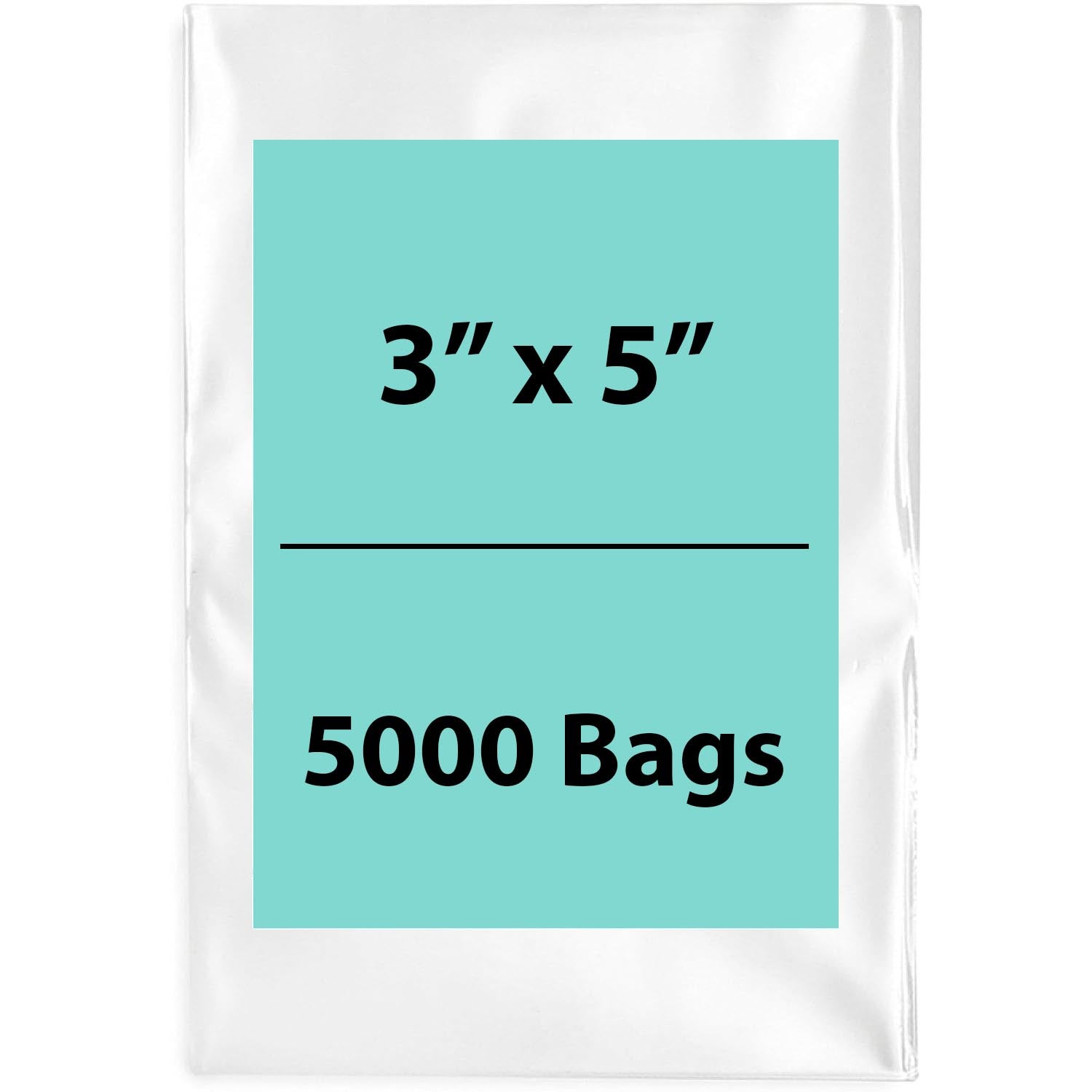 Clear Poly Bags 2 Mil Size: 3 inch (width) X 5 inch (height) Pack of 5000 Bags