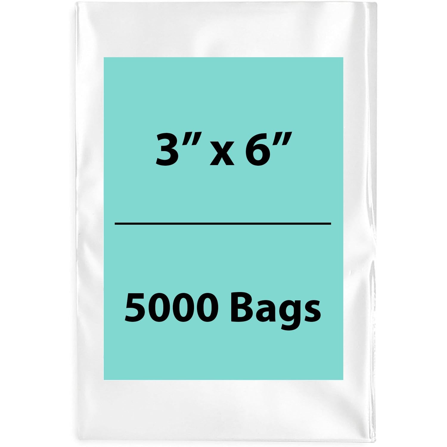Clear Poly Bags 2 Mil Size: 3 inch (width) X 6 inch (height) Pack of 5000 Bags