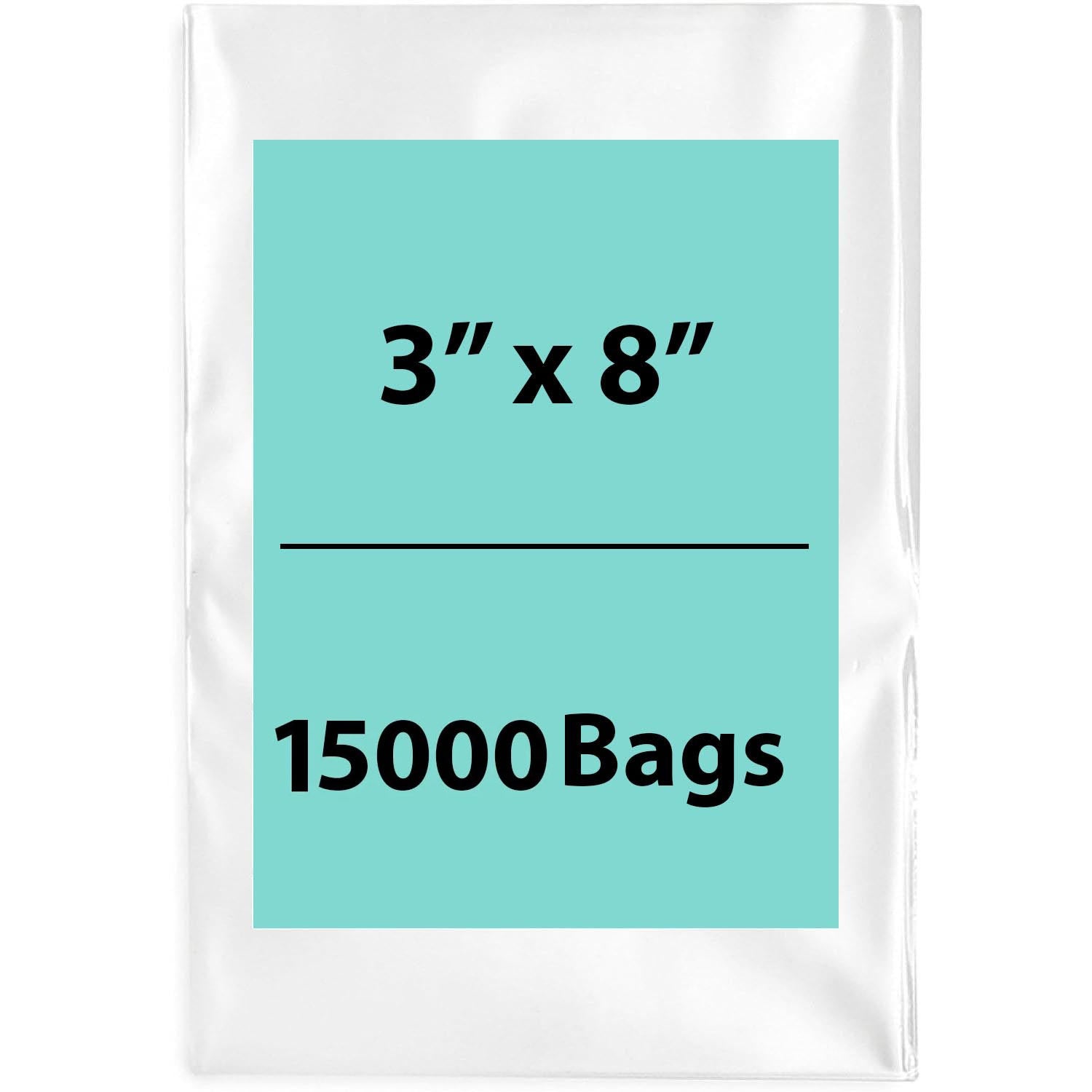 LDPE Clear Poly Bags 3X8 inches 15000 Bags